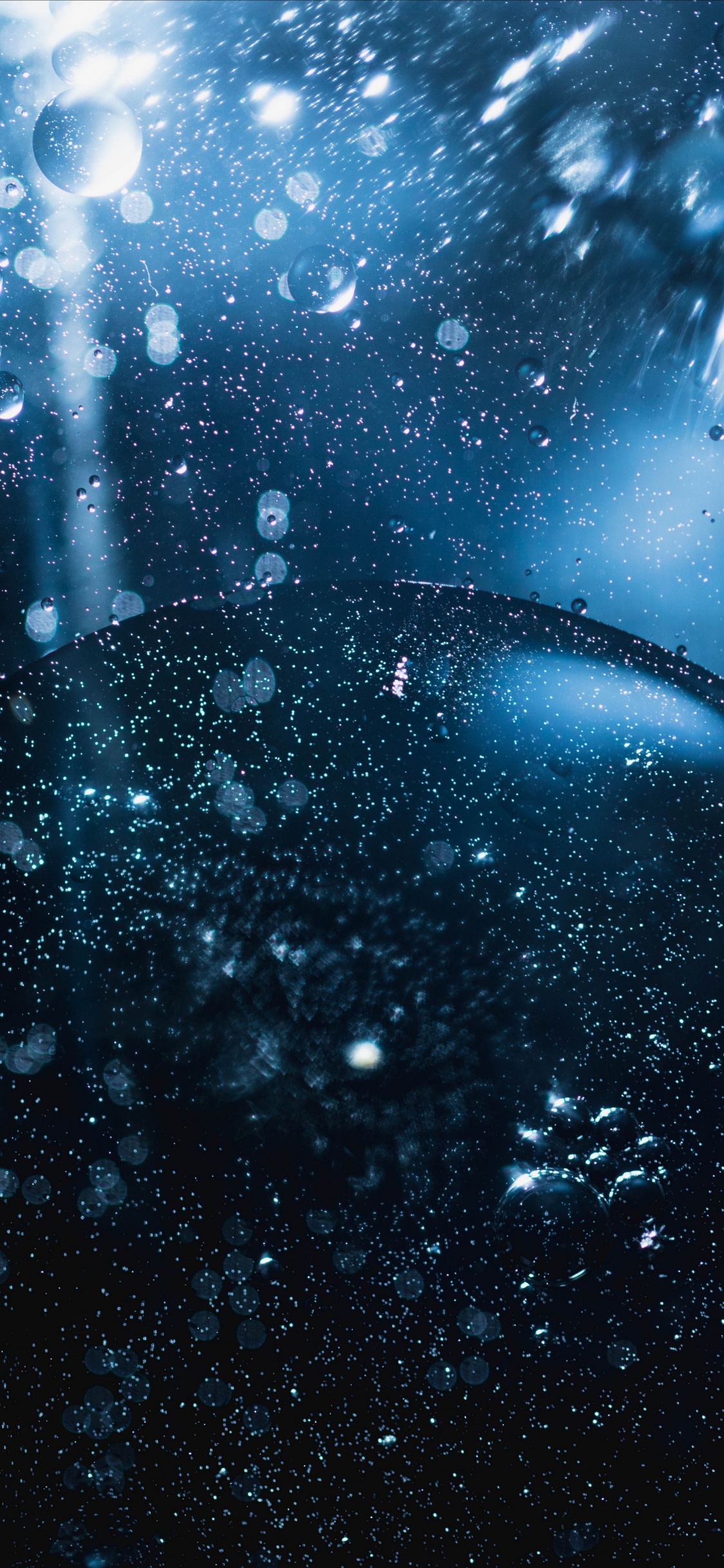 Bubble, Blue, Water, Rain, Atmosphere. Wallpaper in 1125x2436 Resolution
