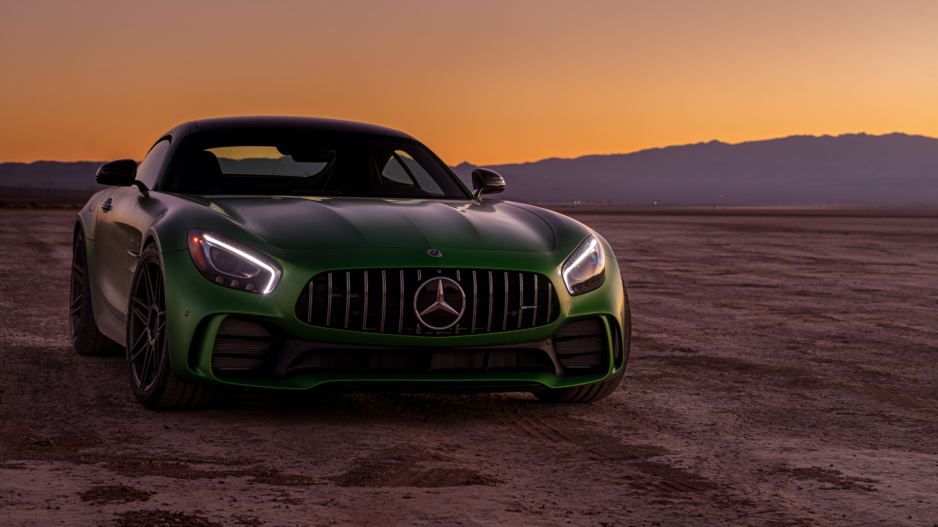 Green Bmw m 3 Coupe on Beach Shore During Sunset. Wallpaper in 1366x768 Resolution