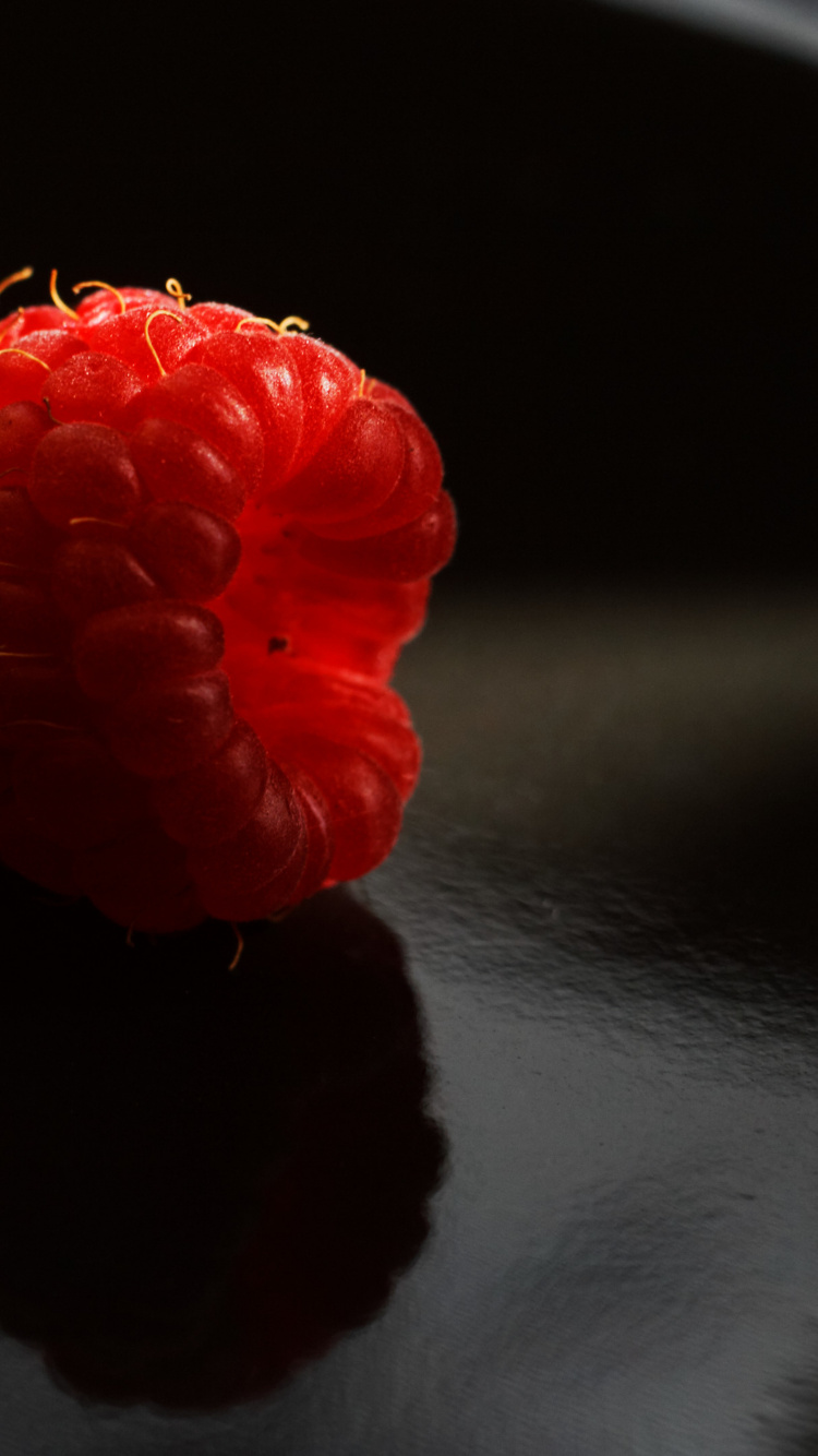 Ornement Rond Rouge Sur Textile en Cuir Noir. Wallpaper in 750x1334 Resolution