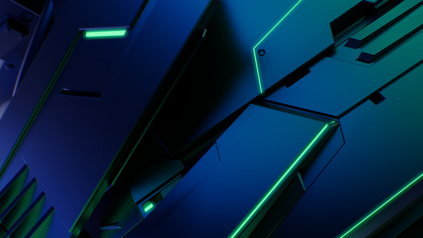 Razer Phone, Razer, Razer Phone 2, Azul, Verde. Wallpaper in 1366x768 Resolution
