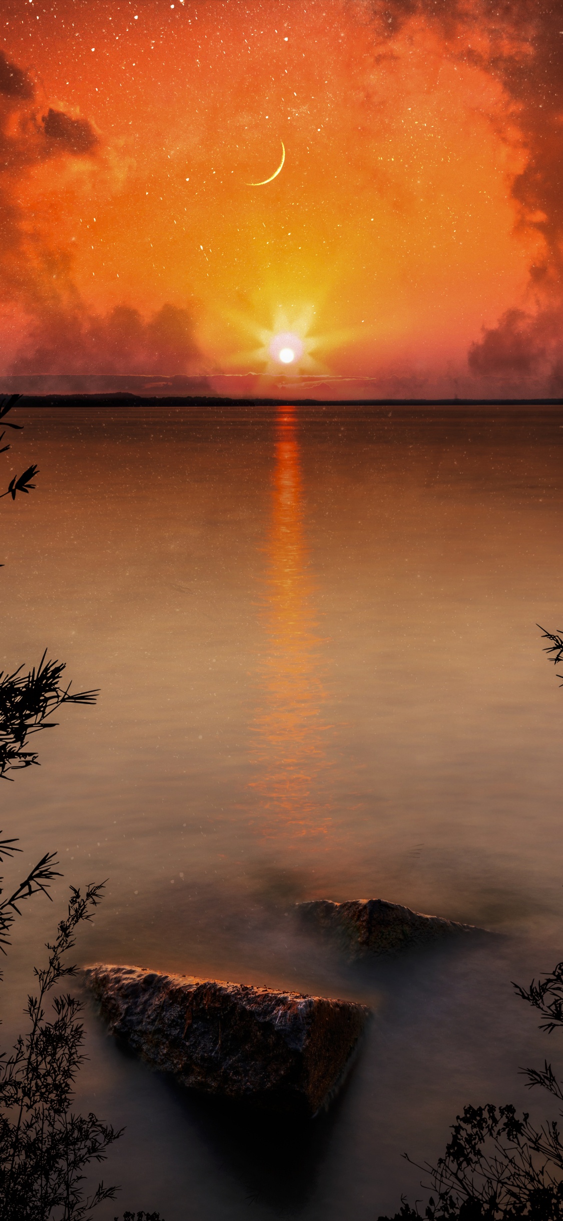 Afterglow, Agua, Puente, Los Recursos de Agua, Ambiente. Wallpaper in 1125x2436 Resolution