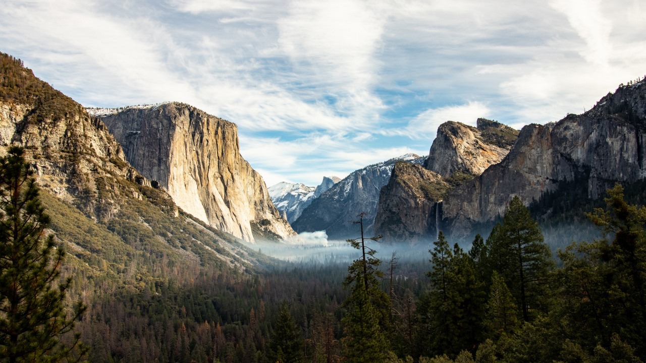 el Valle de Yosemite, Parque Nacional Del Gran Cañón, el Parque Nacional De, Parque, Valle. Wallpaper in 1280x720 Resolution