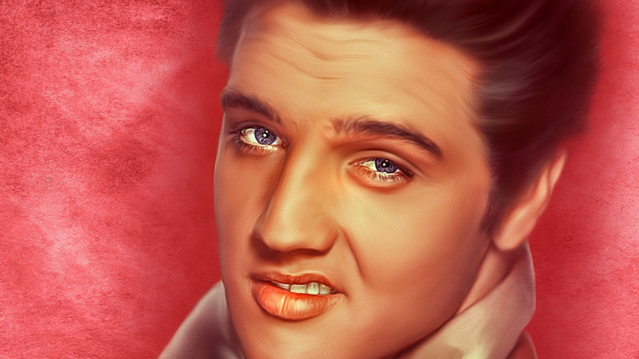 Elvis Presley, Art, Musician, Rock and Roll, Face. Wallpaper in 1280x720 Resolution
