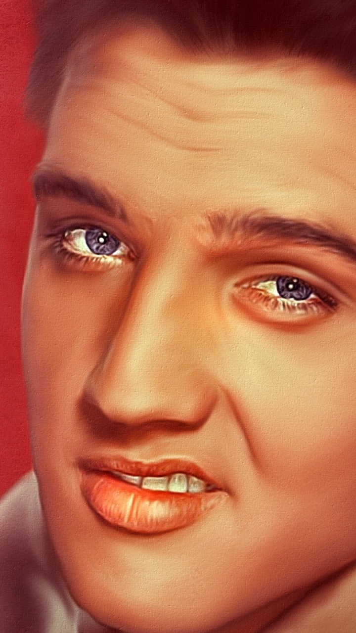 Elvis Presley, Art, Musician, Rock and Roll, Face. Wallpaper in 720x1280 Resolution