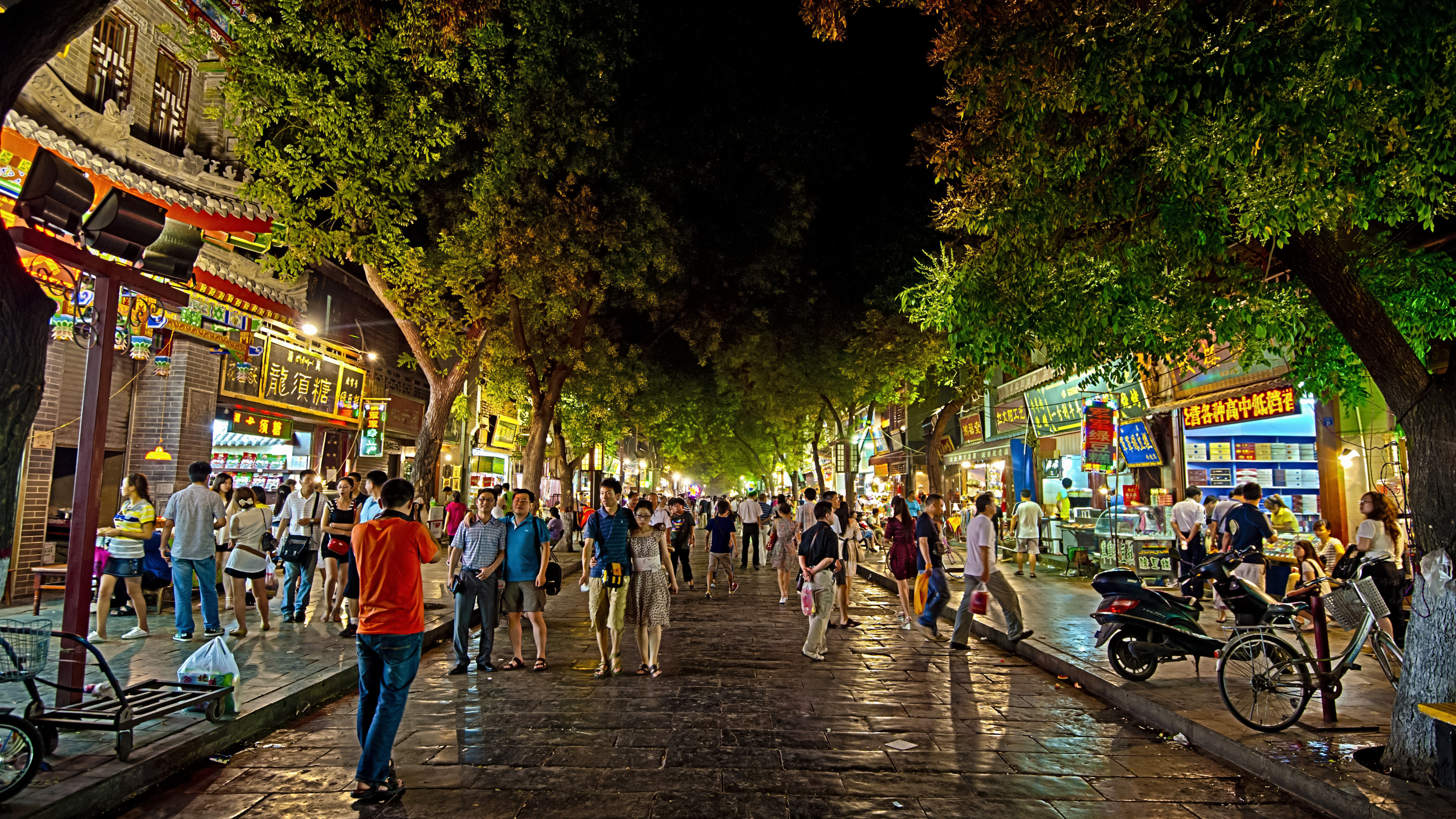 Nuit, Rue, Ville, Soir, Zone Urbaine. Wallpaper in 3840x2160 Resolution