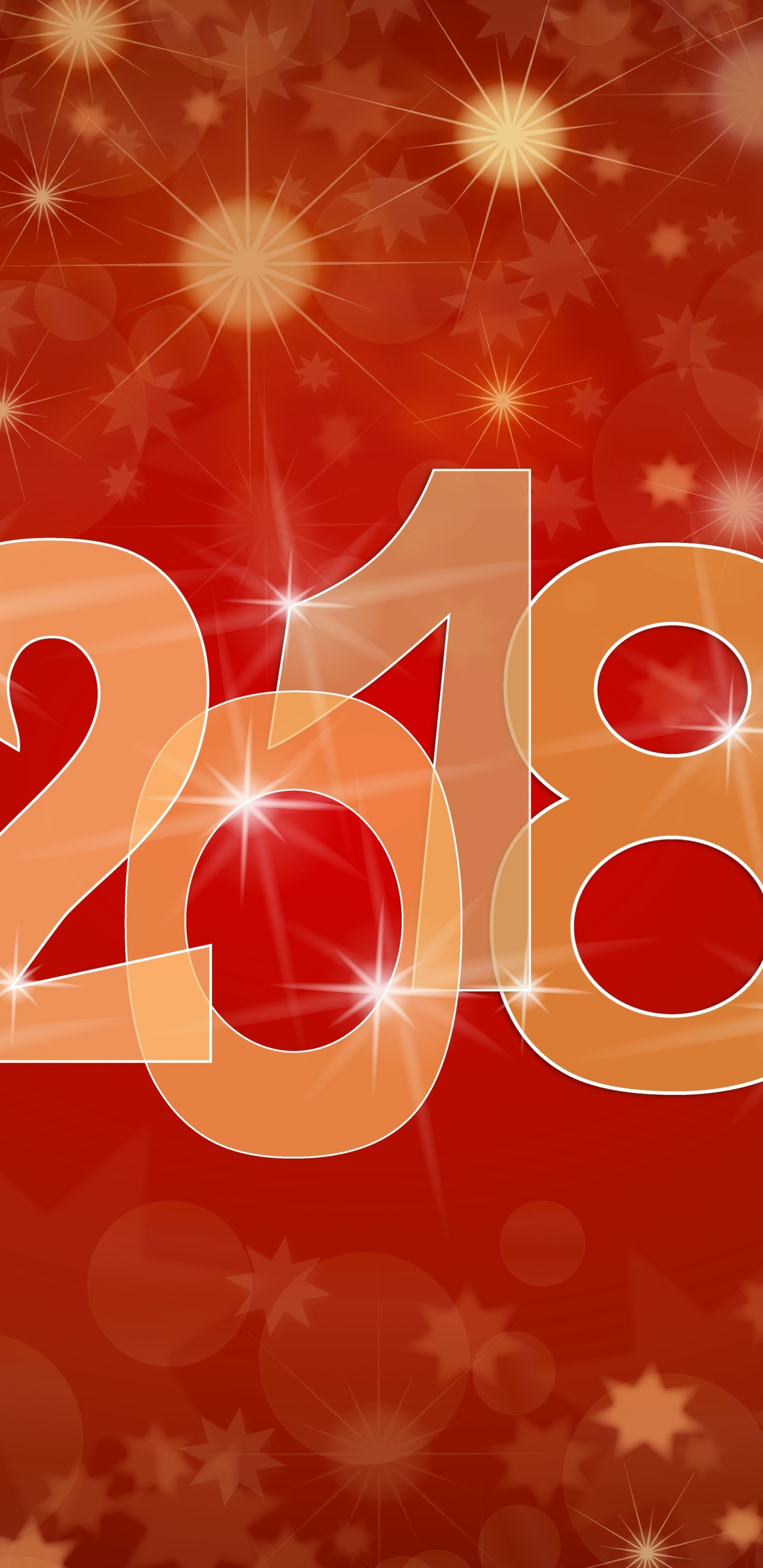 新的一年, 中国农历新年, 文本, 心脏, 新年当天 壁纸 1440x2960 允许