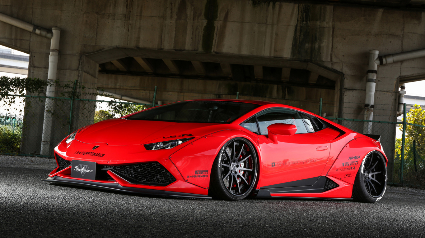 Ferrari Rouge 458 Italia Garée Sur Parking. Wallpaper in 1366x768 Resolution