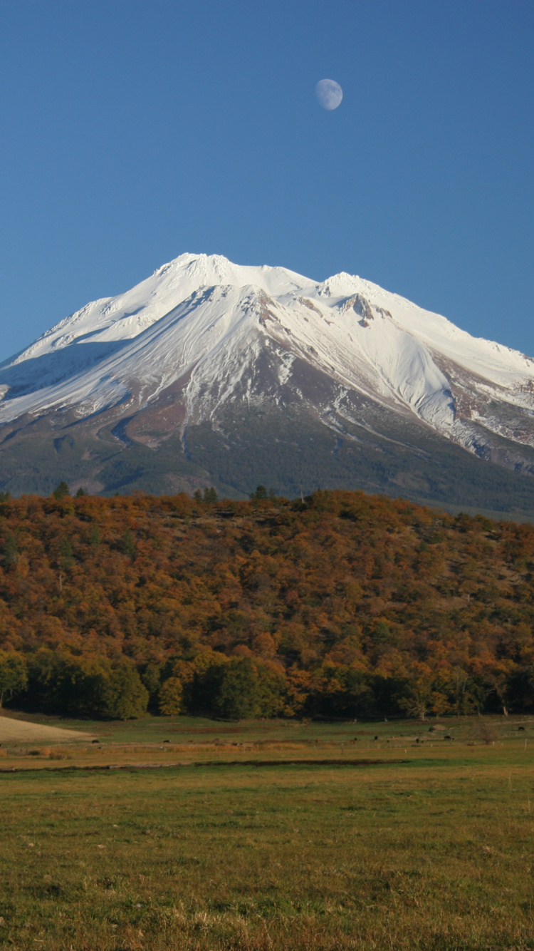 Montagne Couverte de Neige Sous Ciel Bleu Pendant la Journée. Wallpaper in 750x1334 Resolution