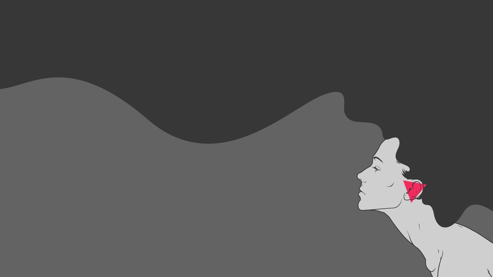 Illustration Abstraite en Noir et Blanc. Wallpaper in 1920x1080 Resolution