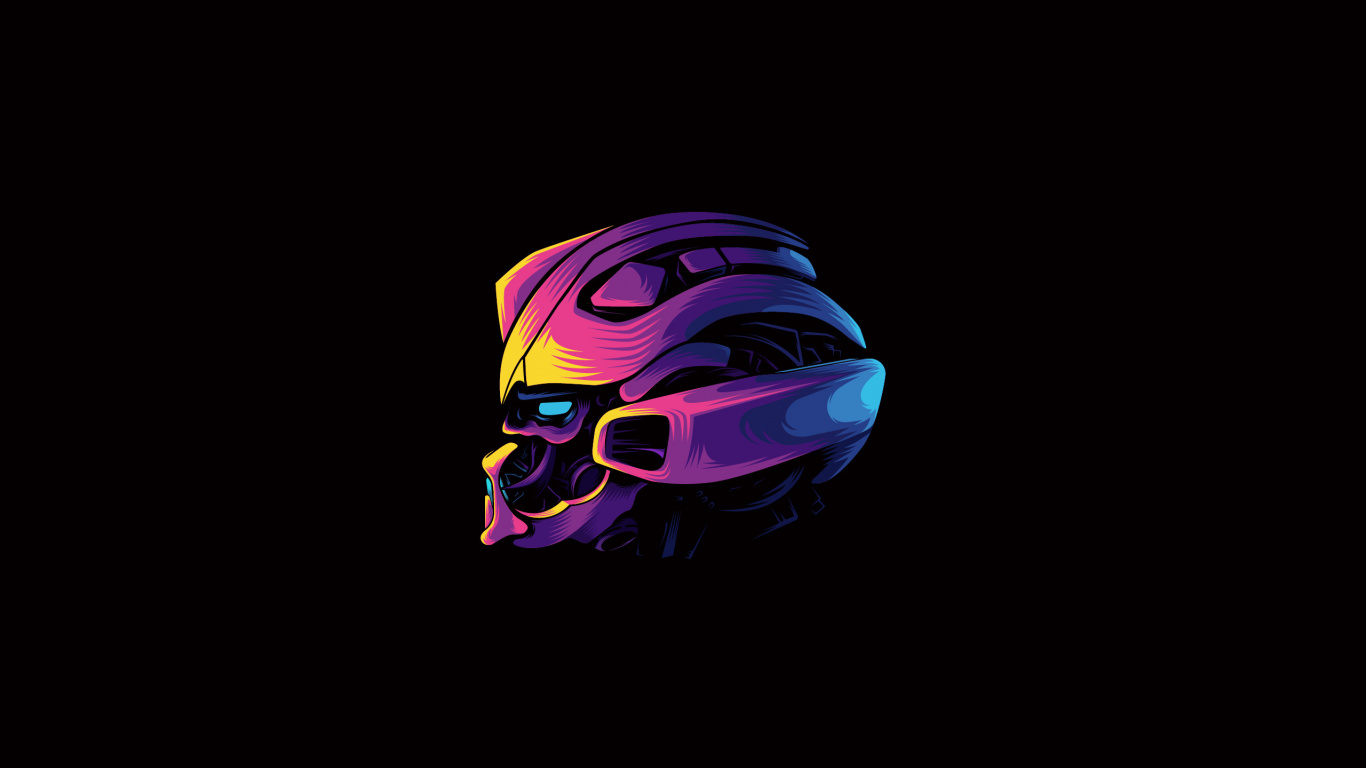 Robot, Bumblebee, Transformers, Minimalism, Purple. Wallpaper in 1366x768 Resolution
