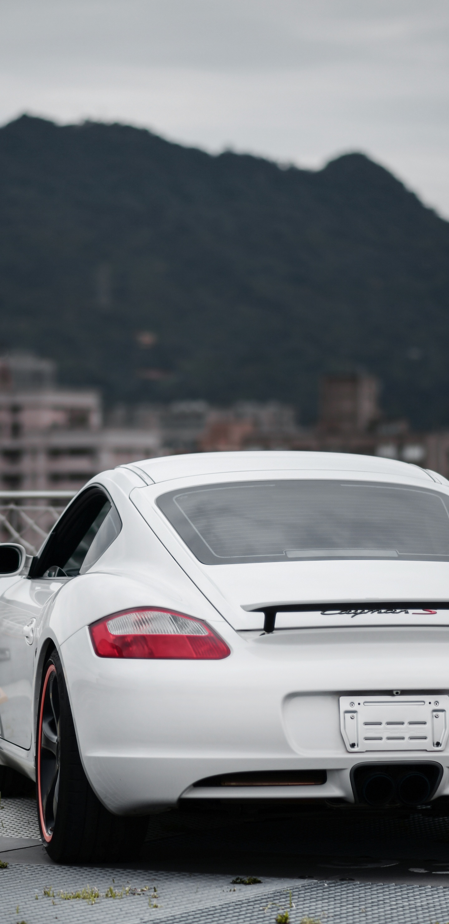 Porsche 911 Blanche Sur Route Pendant la Journée. Wallpaper in 1440x2960 Resolution