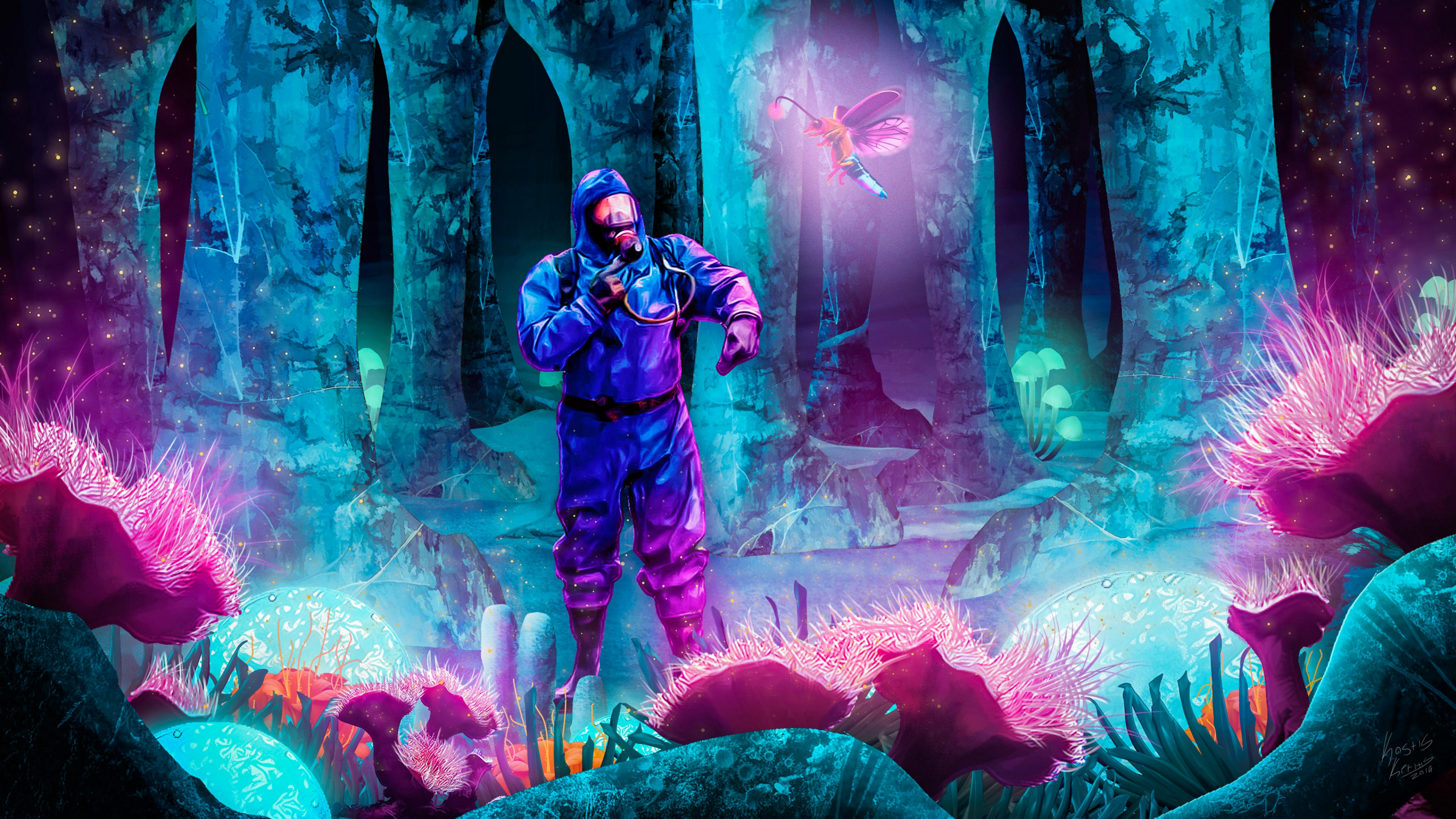 Luminescence Cave, Luminescence, Purple, Light, Pink. Wallpaper in 2560x1440 Resolution