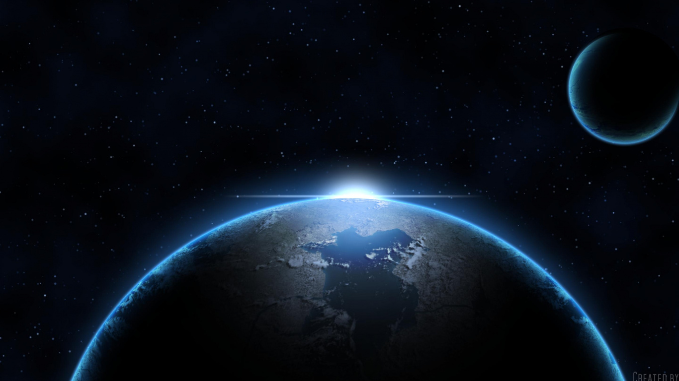 Galaxia Azul y Negra Con Estrellas. Wallpaper in 1366x768 Resolution