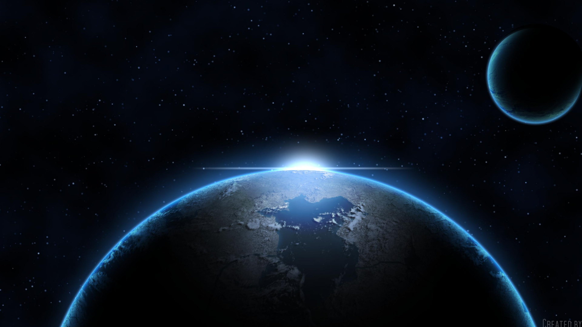 Blaue Und Schwarze Galaxie Mit Sternen. Wallpaper in 1920x1080 Resolution