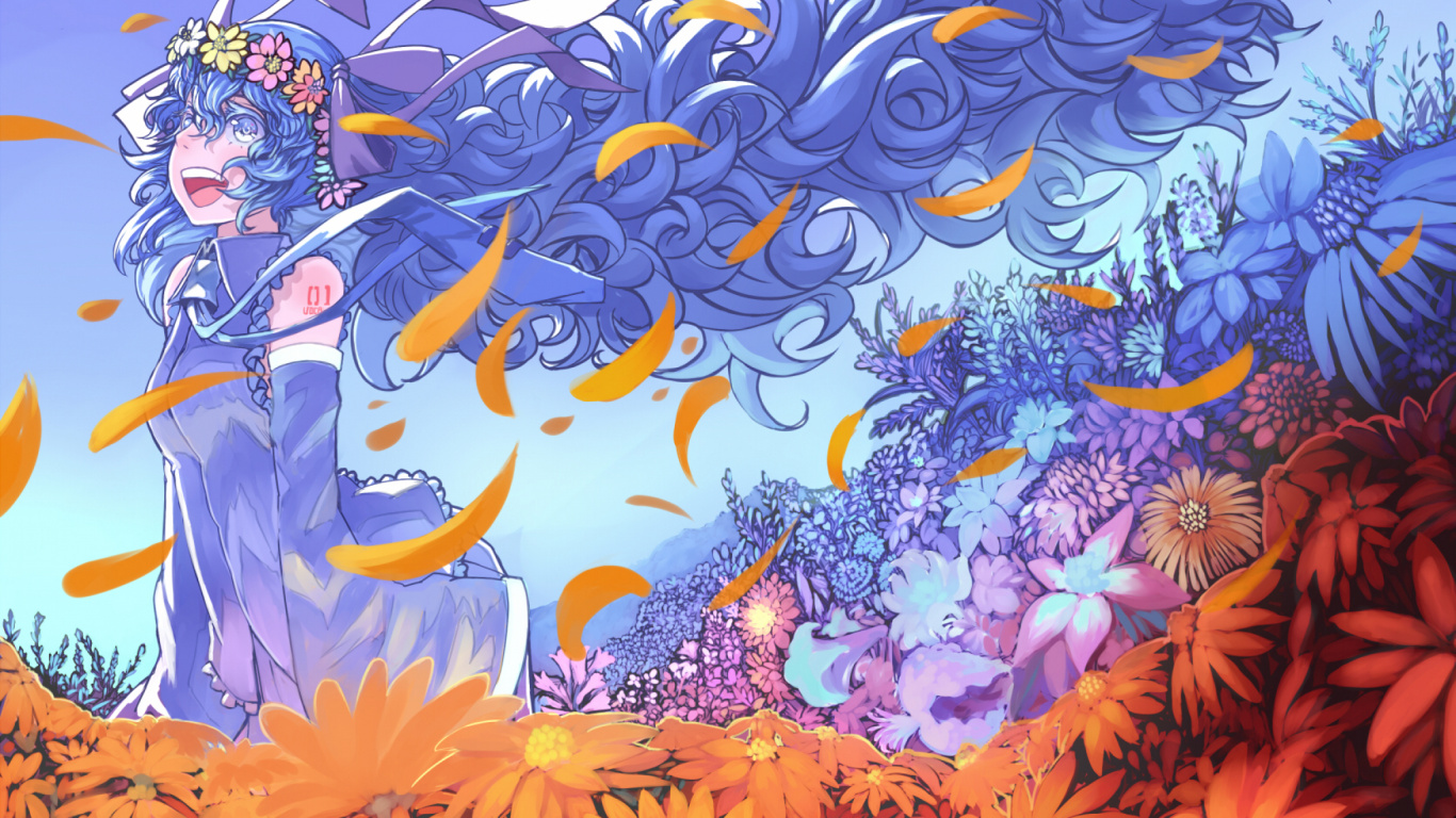 初音未来, 艺术创作, 女孩 壁纸 1366x768 允许