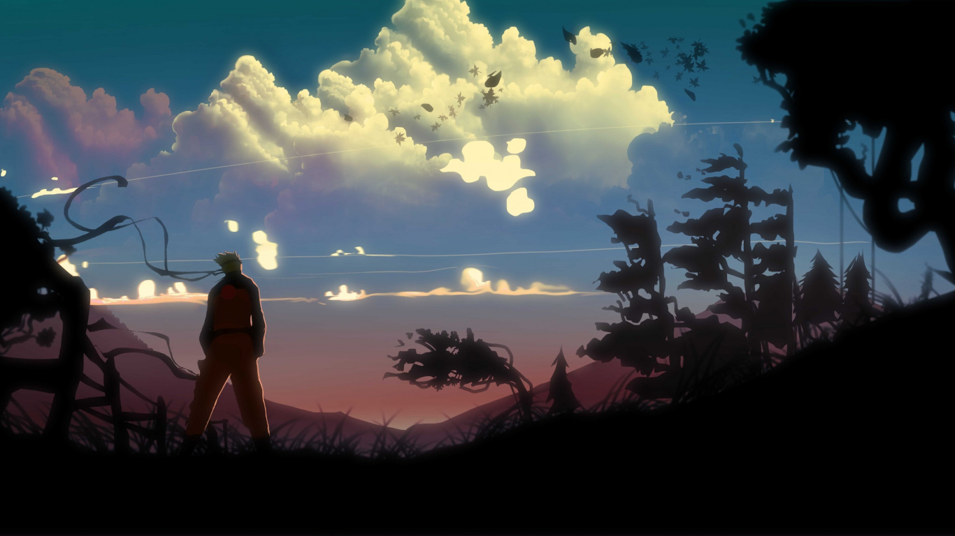 Silhouette D'homme Debout Sur Terrain en Herbe Pendant la Journée. Wallpaper in 1366x768 Resolution