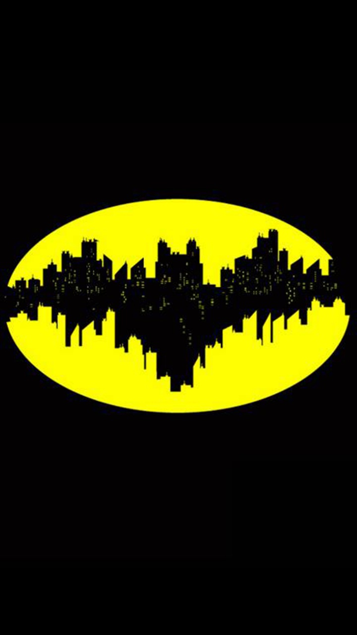 Batman, Logotipo, la Ciudad de Gotham, Gráficos, Ilustración. Wallpaper in 720x1280 Resolution