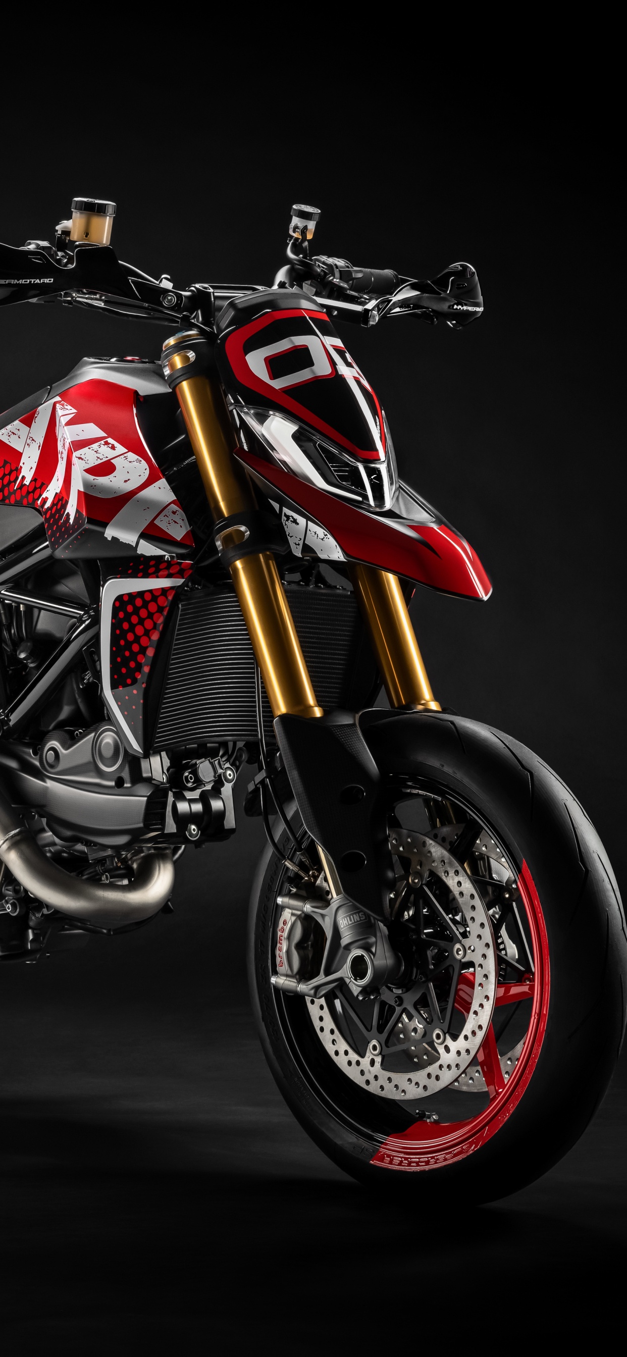 Red and Black Sports Bike. Wallpaper in 1242x2688 Resolution