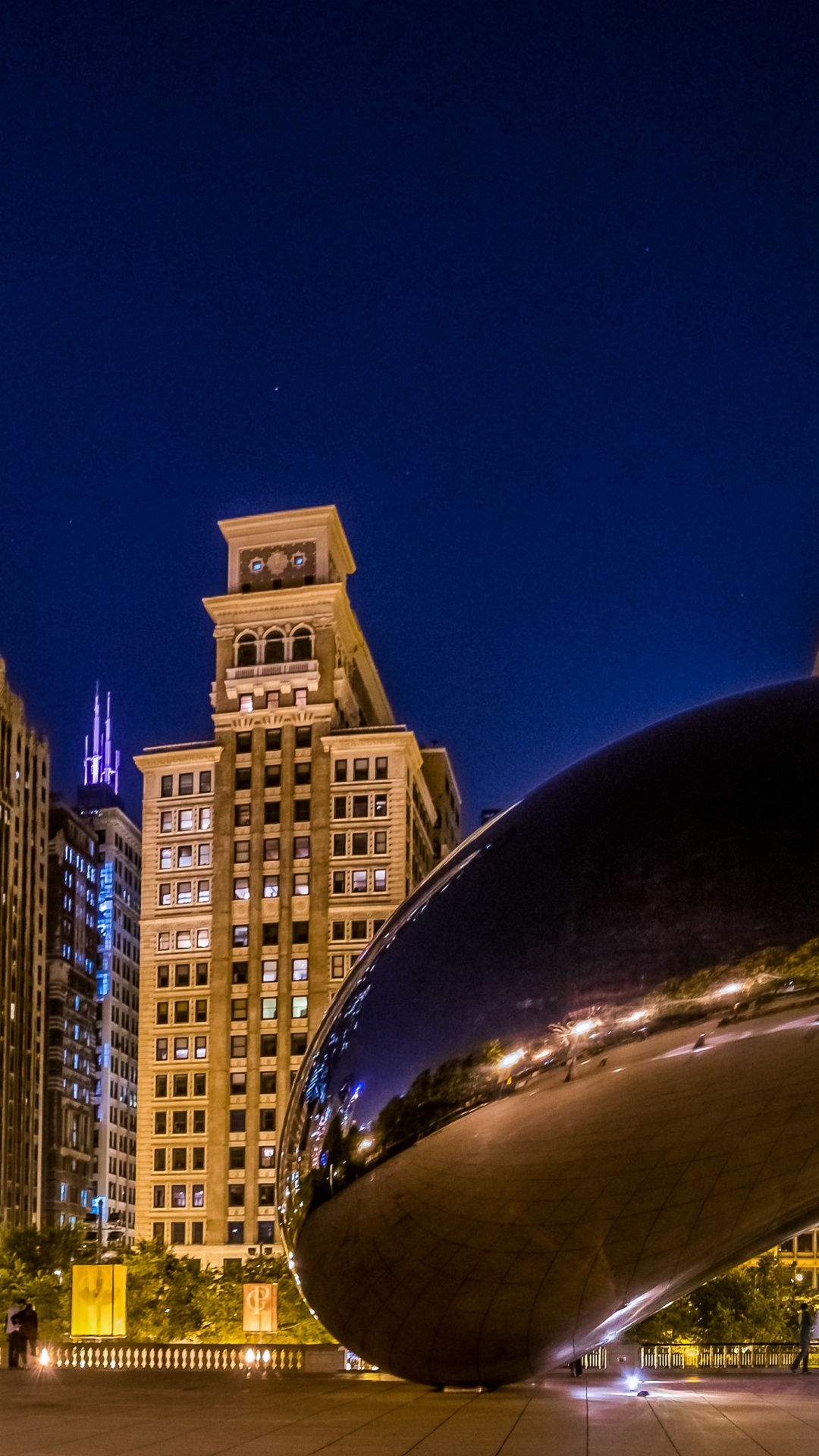 Skyline Der Stadt Bei Nacht Night. Wallpaper in 1080x1920 Resolution