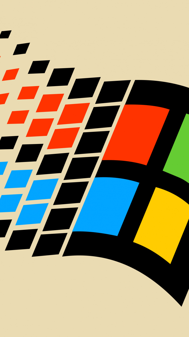 Windows, Microsoft Windows 95 Logo, Windows 95, Windows 98, Microsoft Corporation. Wallpaper in 750x1334 Resolution