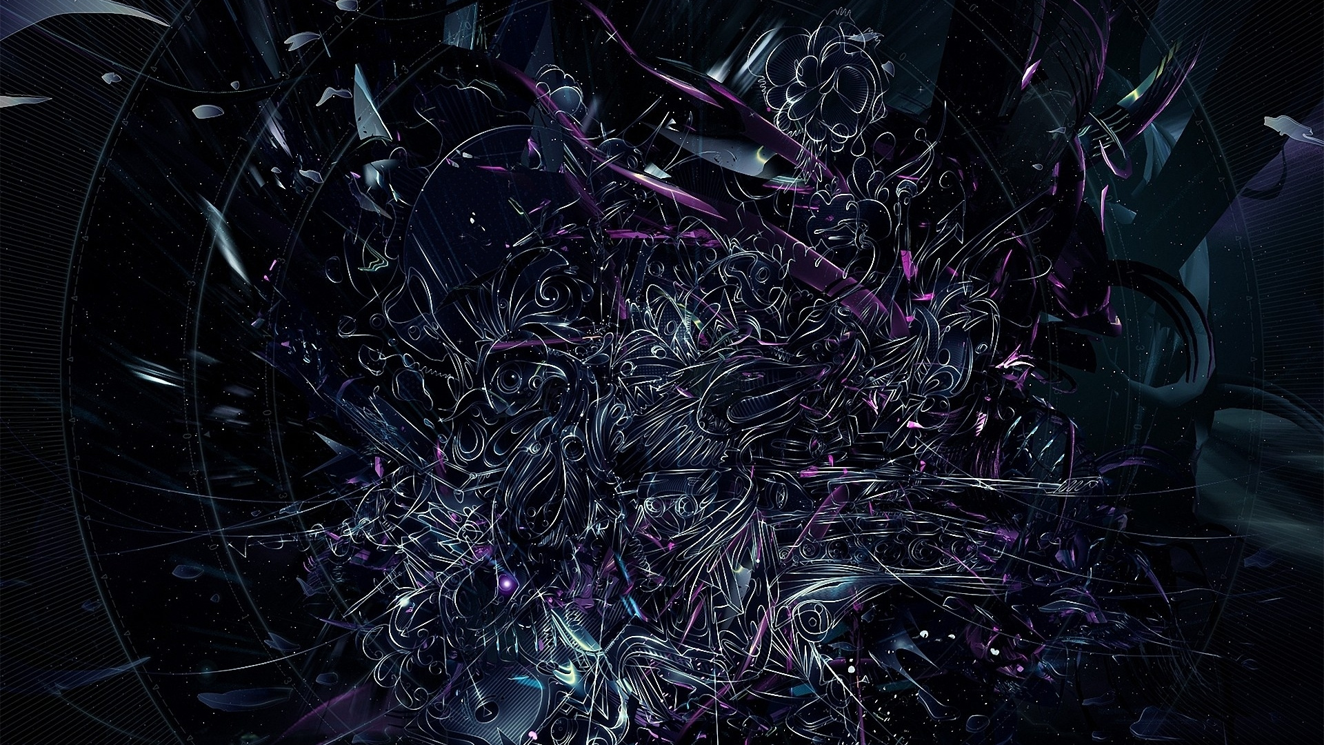 紫色的, 紫罗兰色, 分形技术, 特效, 空间 壁纸 1920x1080 允许