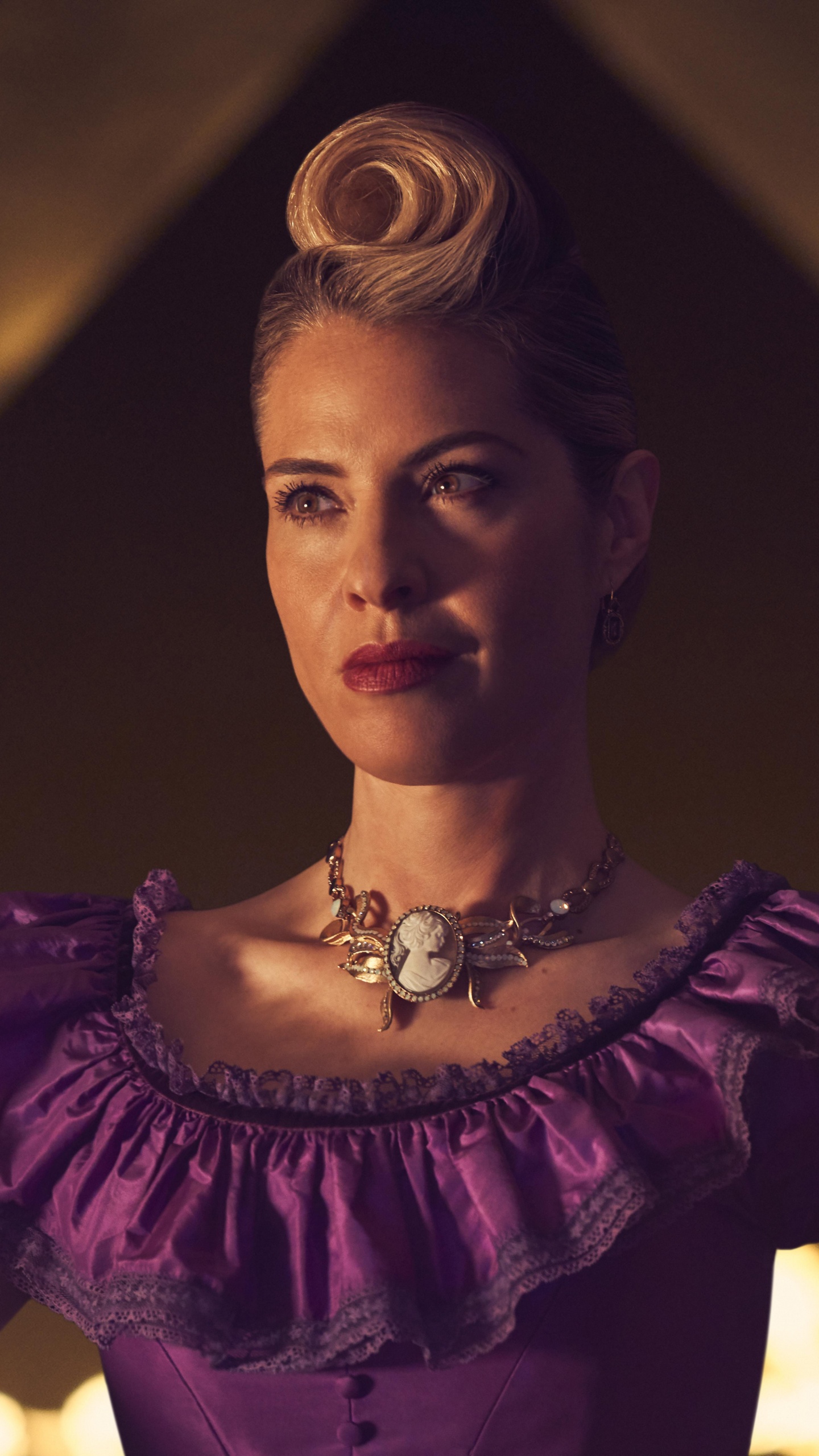 Woman in Purple and Black Dress. Wallpaper in 1440x2560 Resolution