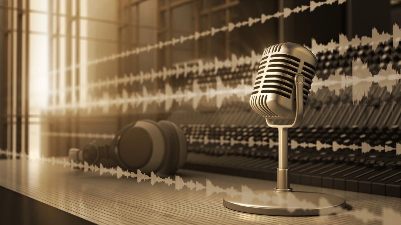 Podcast, Radio, Microphone, L'équipement Audio, Studio D'enregistrement. Wallpaper in 1280x720 Resolution