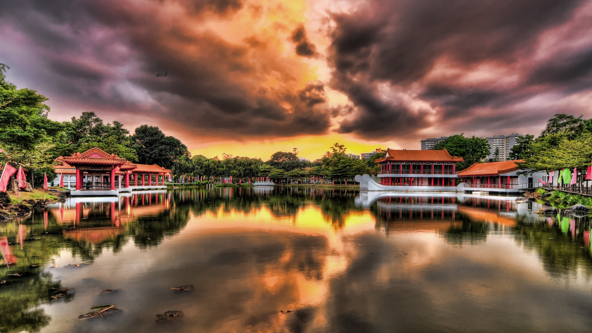 Body of Water Near Green Trees Under Cloudy Sky During Daytime. Wallpaper in 1920x1080 Resolution