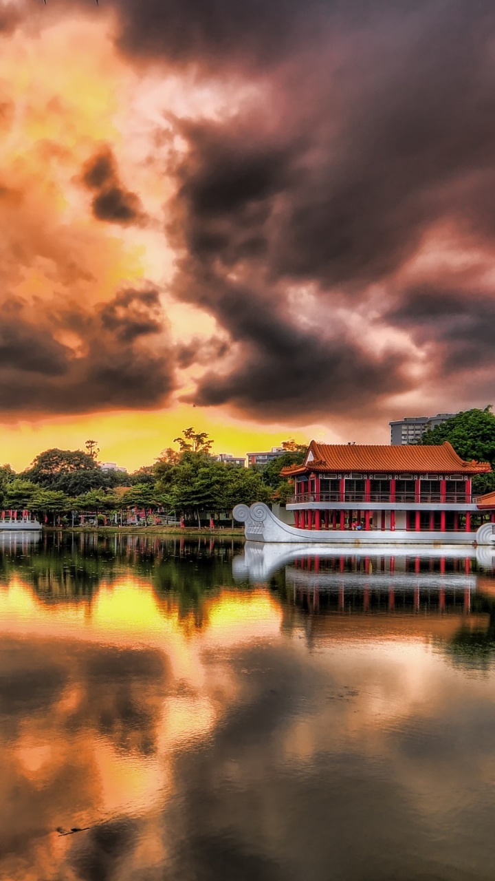 日本, 反射, 性质, 银行, 艺术 壁纸 720x1280 允许