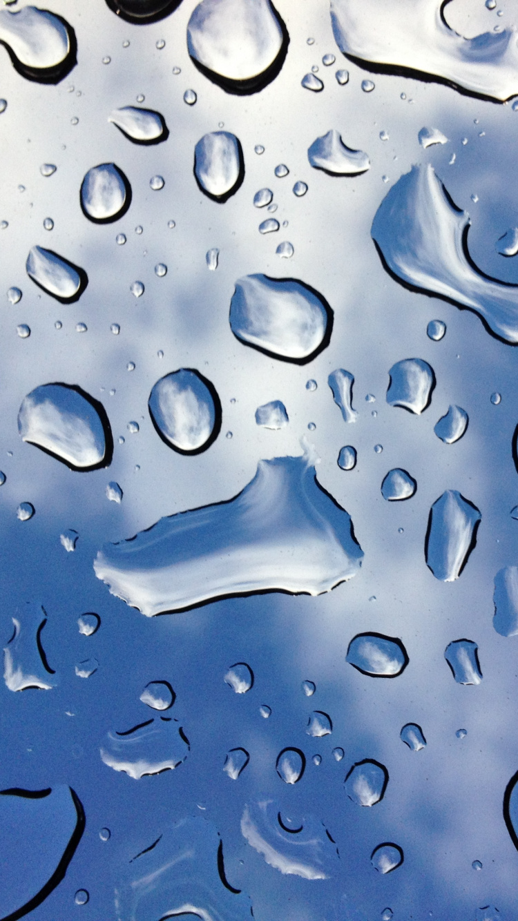 Water Droplets on Clear Glass. Wallpaper in 750x1334 Resolution