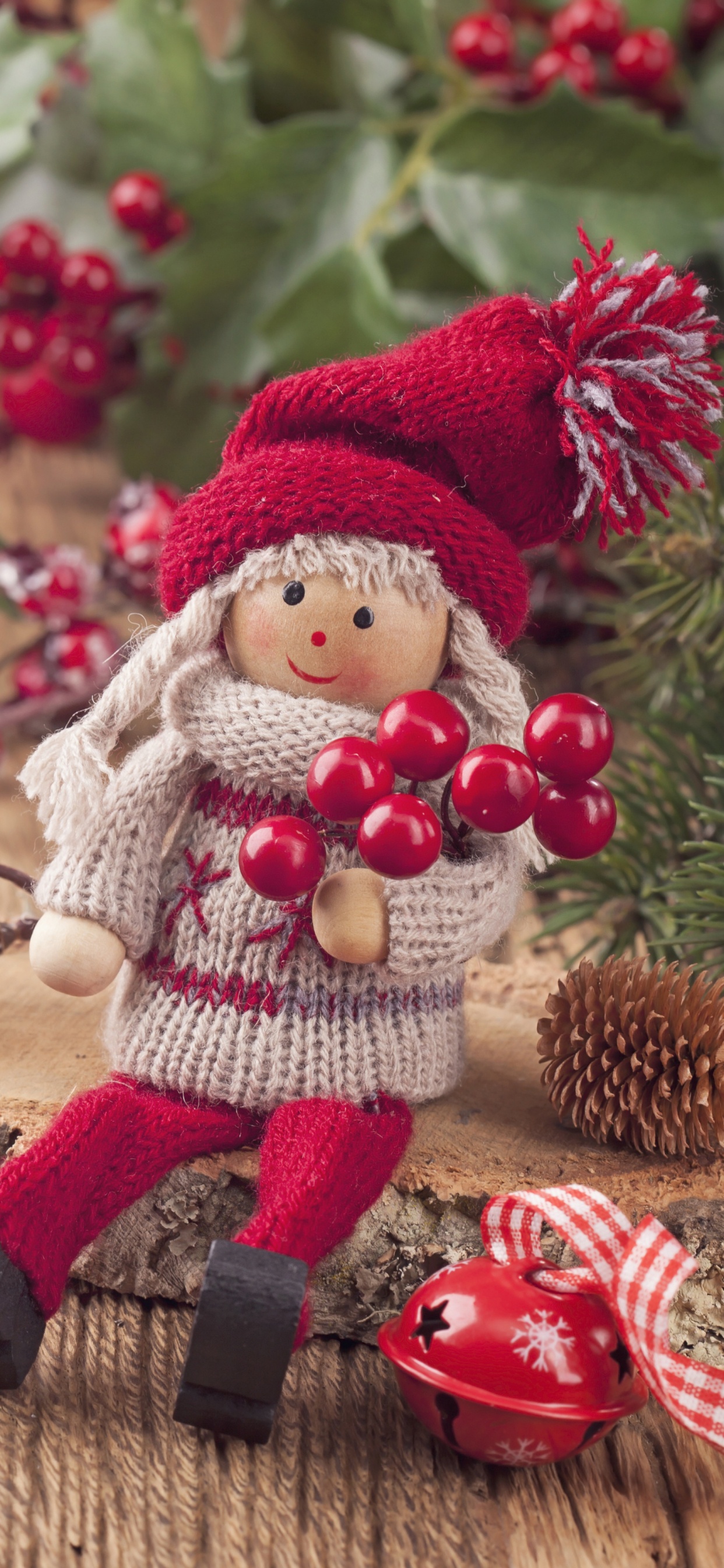 圣诞节那天, 娃娃, 圣诞老人, 圣诞节的装饰品, 圣诞装饰 壁纸 1242x2688 允许
