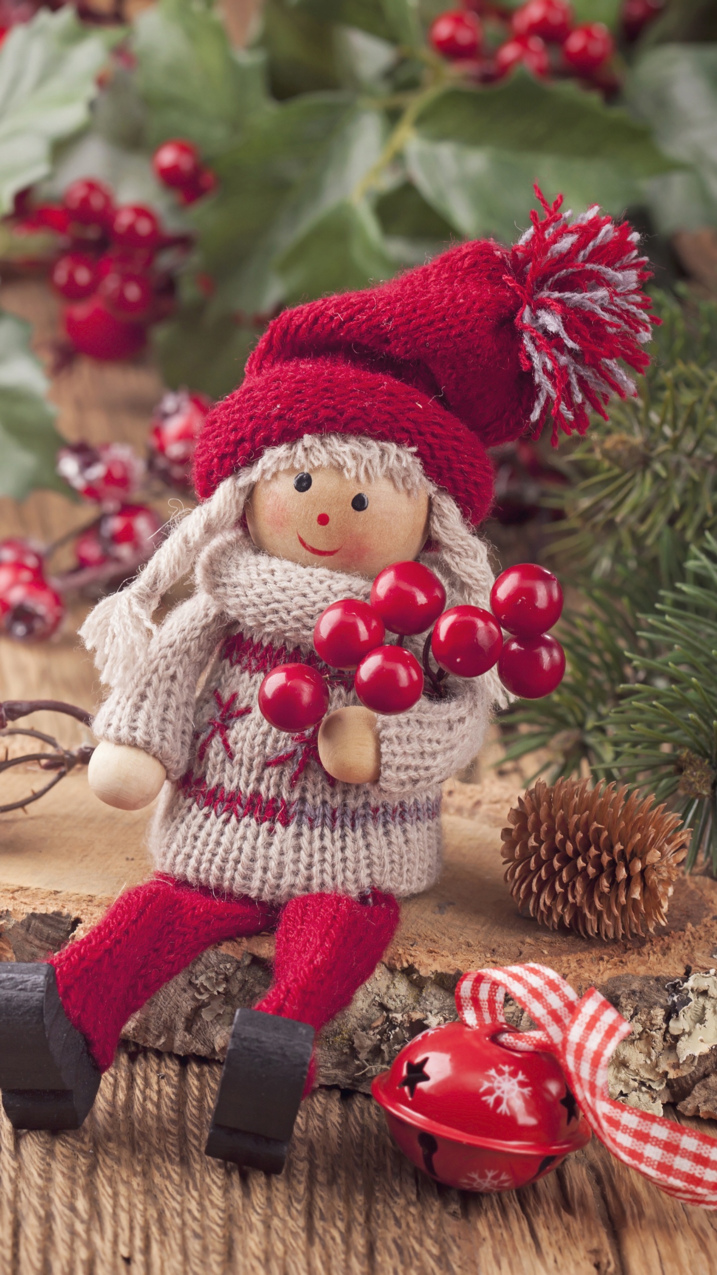 圣诞节那天, 娃娃, 圣诞老人, 圣诞节的装饰品, 圣诞装饰 壁纸 1440x2560 允许