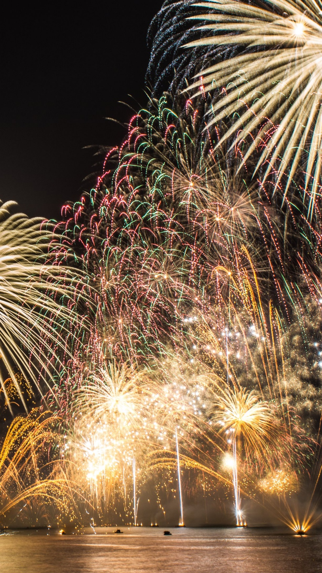 Feuerwerk, Neujahr, Nacht, Veranstaltung, Silvester. Wallpaper in 1080x1920 Resolution