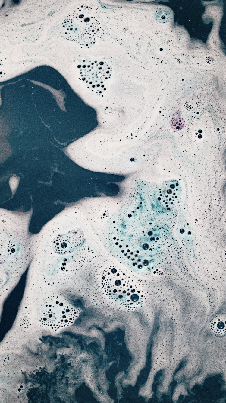 泡泡, 液体, 艺术, 白色, 墨水 壁纸 750x1334 允许