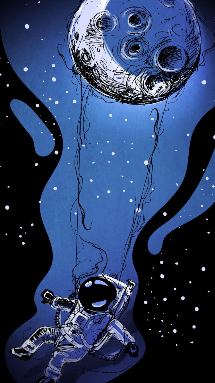 Espace, Astronaute, Lumière, Arts Visuels, Graphisme. Wallpaper in 750x1334 Resolution