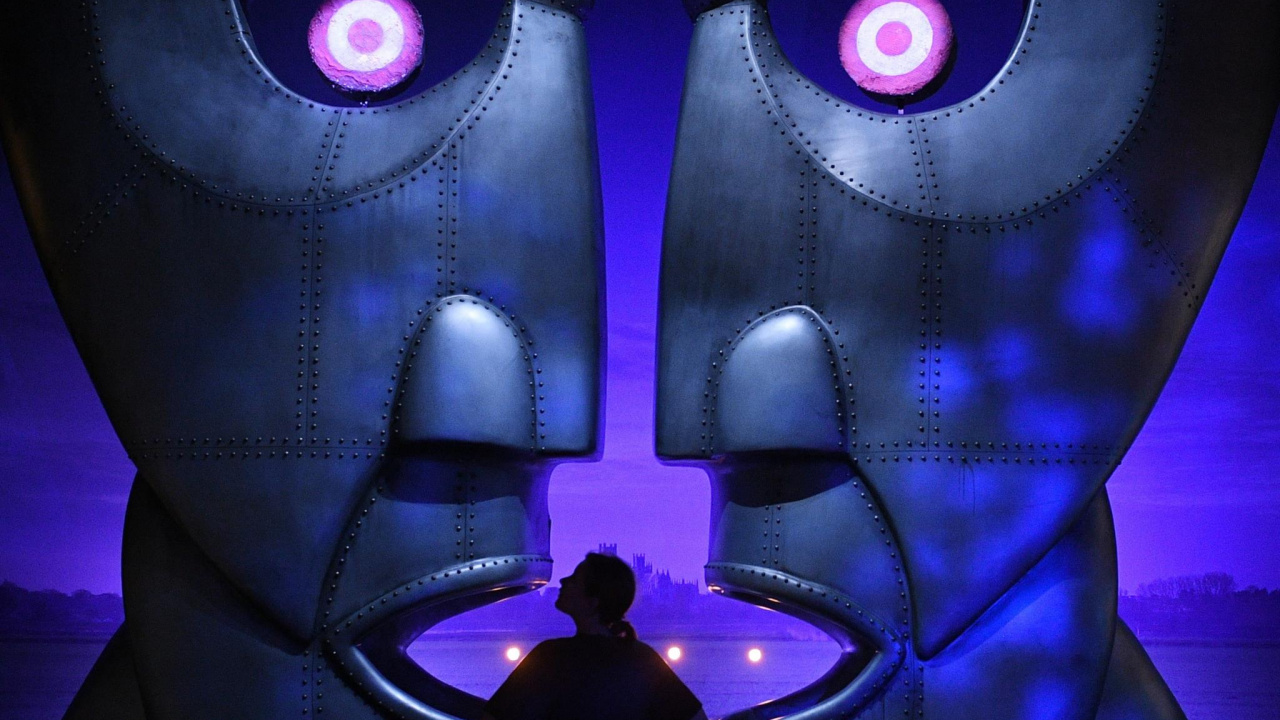 Blaue Und Schwarze Roboterillustration. Wallpaper in 1280x720 Resolution