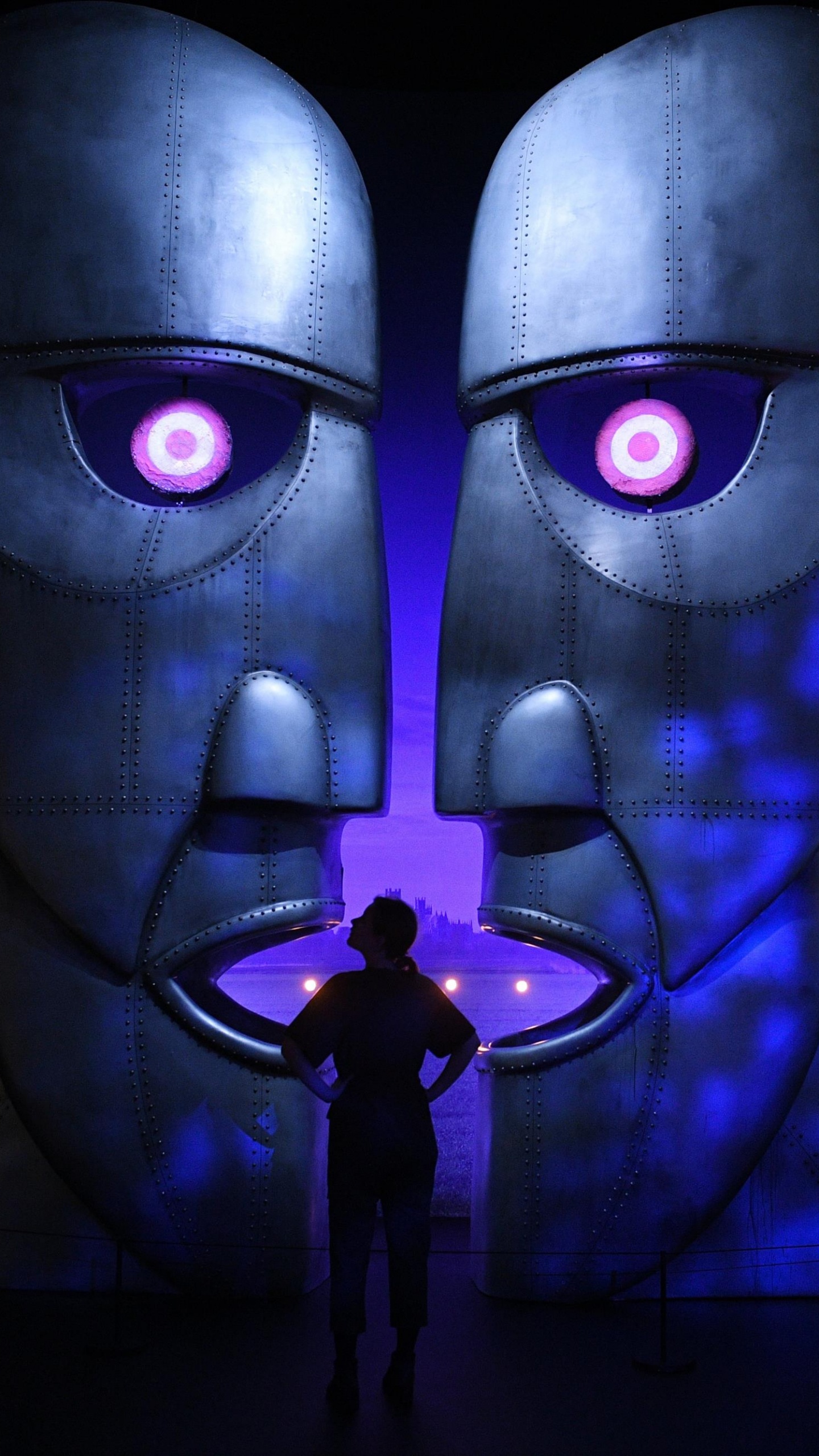 Blue and Black Robot Illustration. Wallpaper in 1440x2560 Resolution