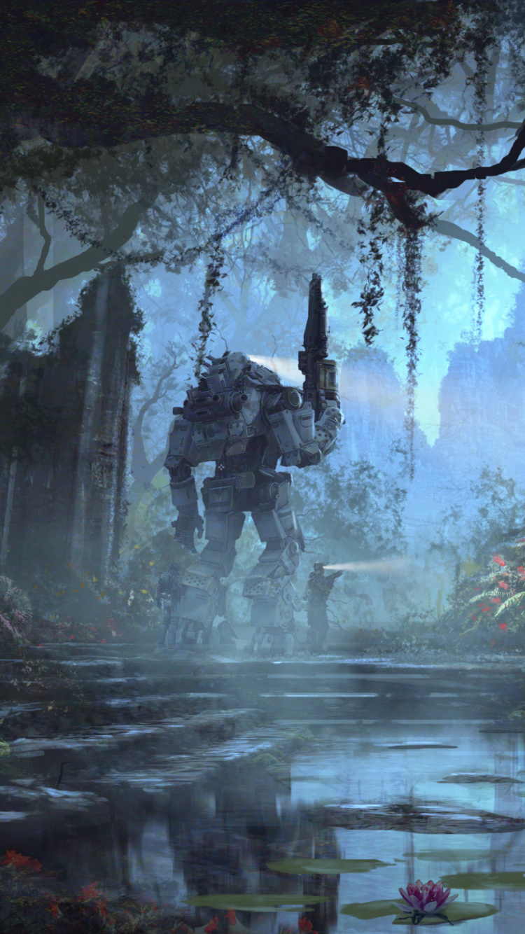 Statue Noire Dans Les Bois. Wallpaper in 750x1334 Resolution