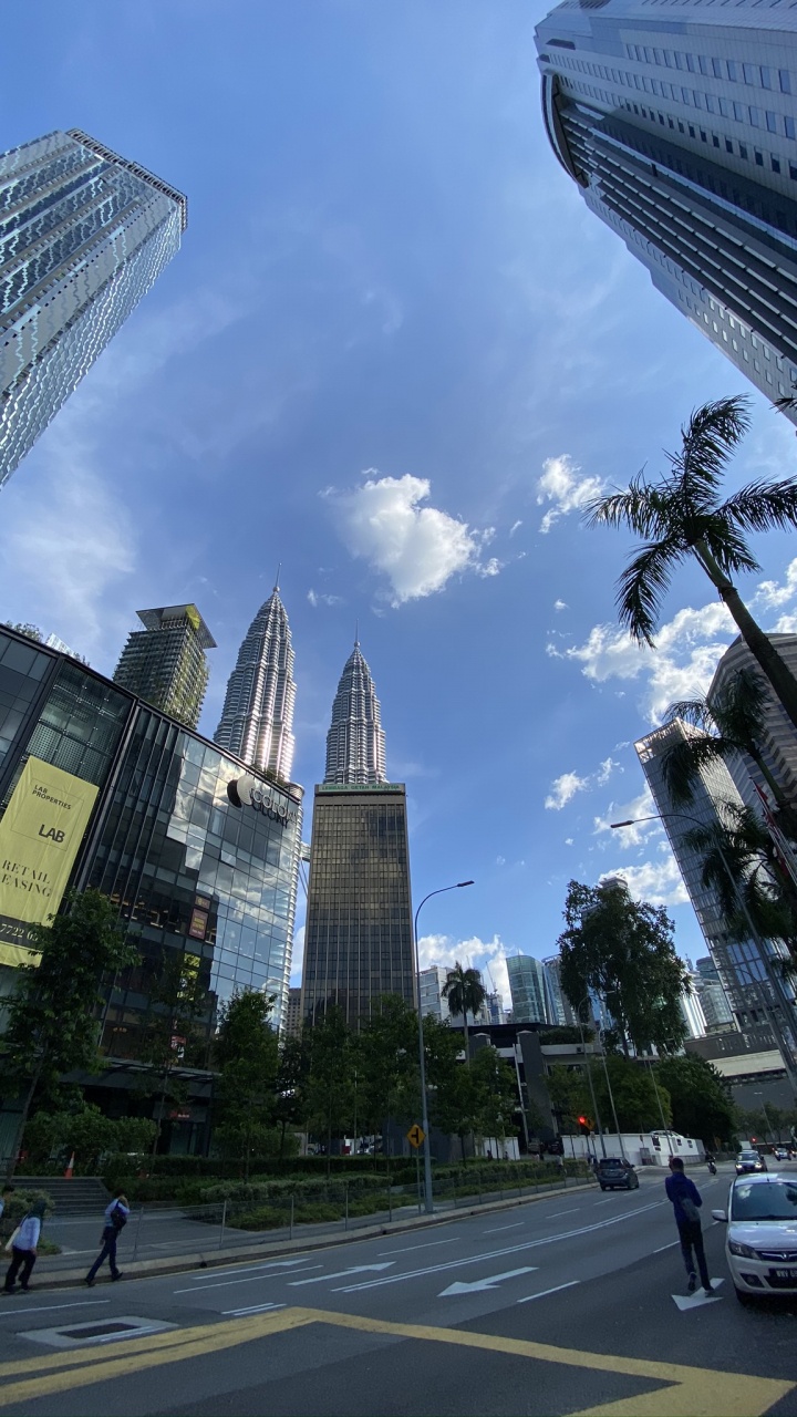 Tours Petronas, Kuala Lumpur, Malaisie, Tour de Bloc, la Journée. Wallpaper in 720x1280 Resolution