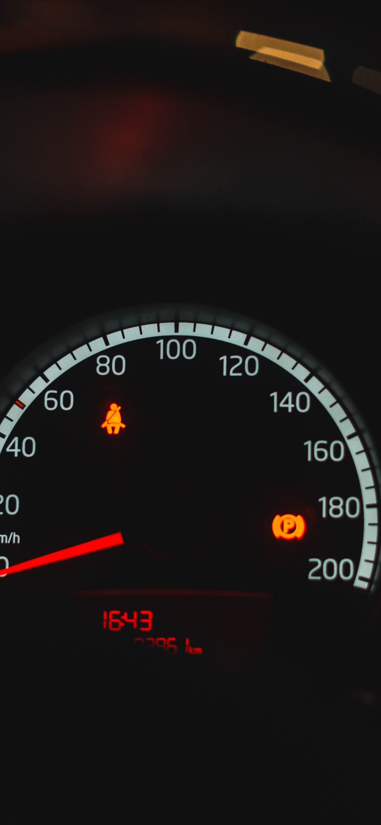 Compteur de Vitesse Analogique Noir et Rouge. Wallpaper in 1242x2688 Resolution