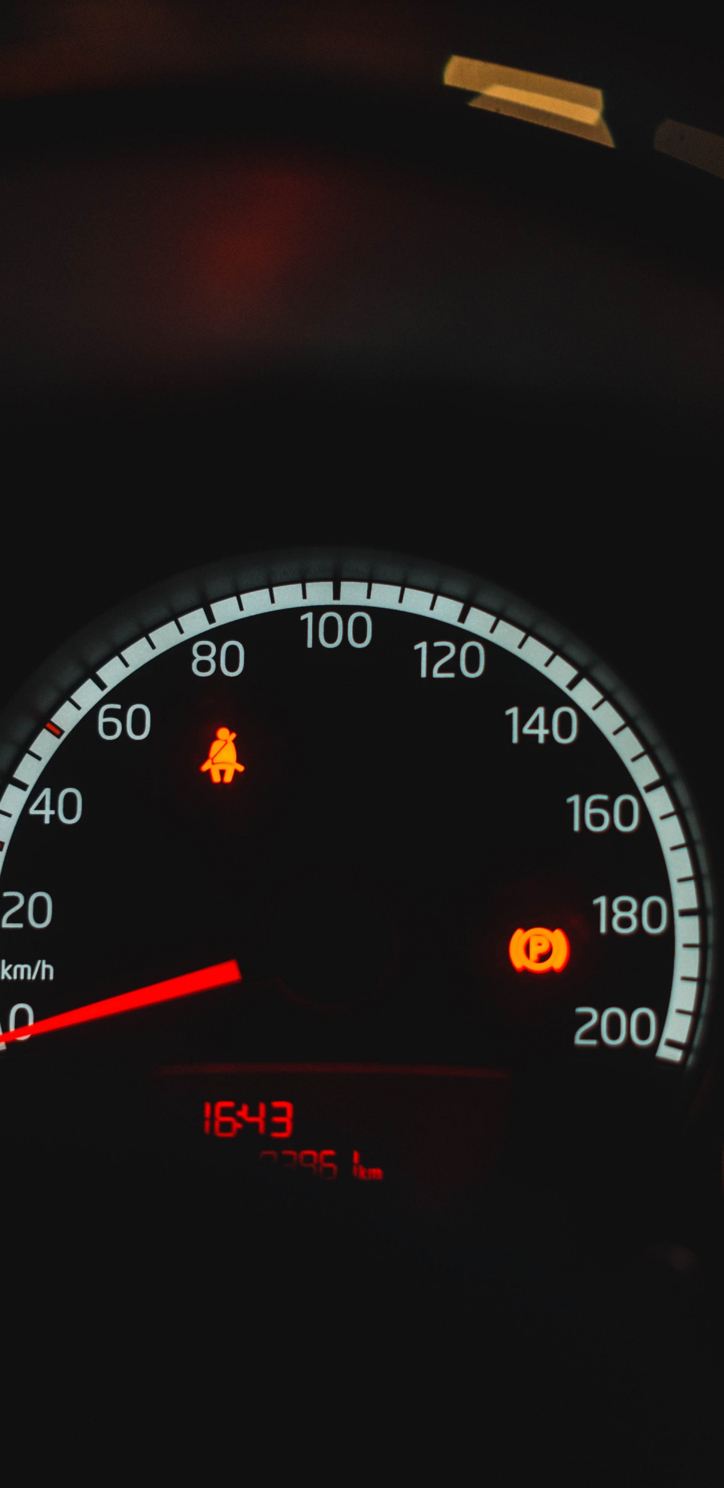 Black and Red Analog Speedometer. Wallpaper in 1440x2960 Resolution