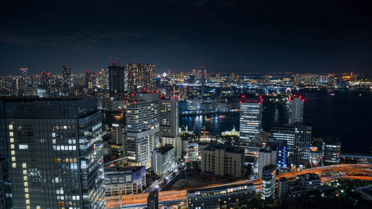 东京, 东京湾, 城市景观, 城市, 大都会 壁纸 1280x720 允许