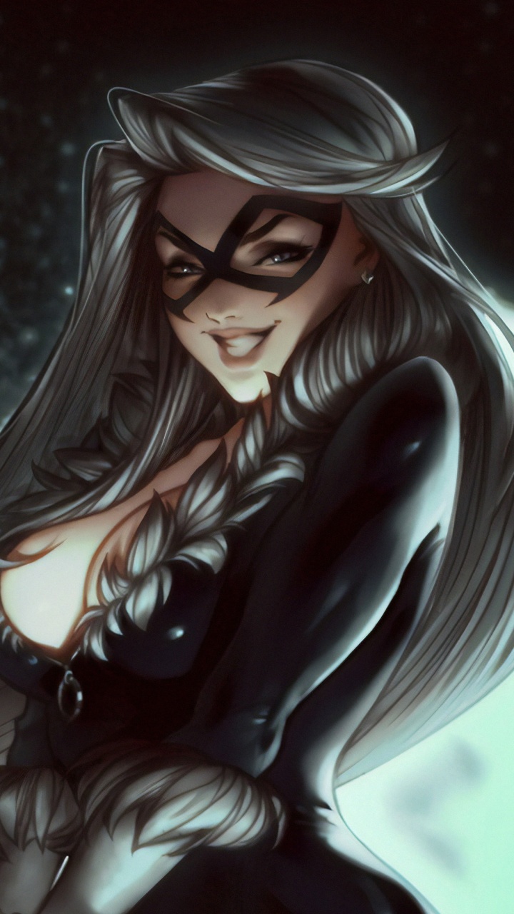 Mujer en Negro Camisa de Manga Larga Personaje de Anime. Wallpaper in 720x1280 Resolution