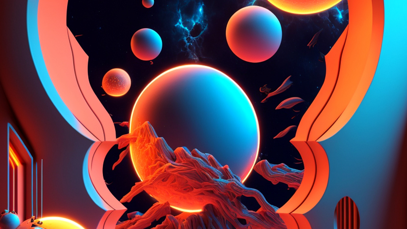 Circle, Create, World, Fractal Art, Impressive. Wallpaper in 1366x768 Resolution