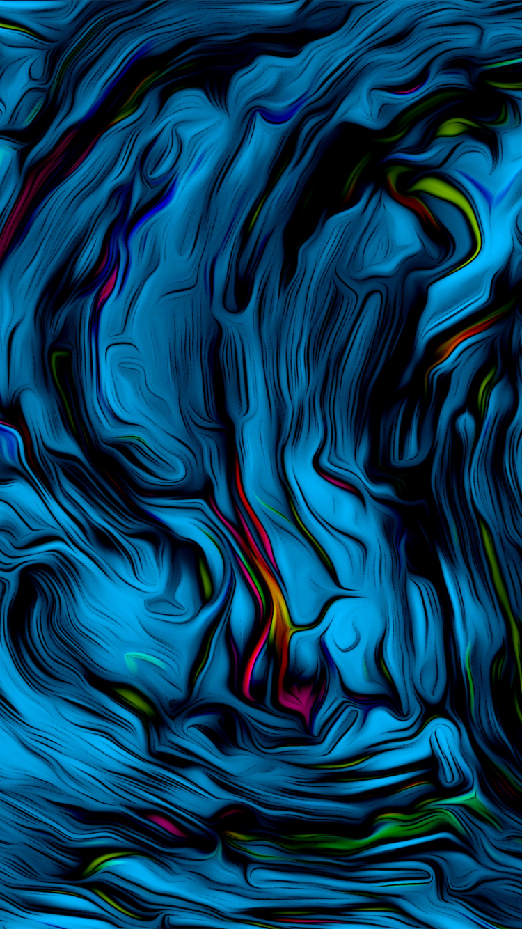 Peinture Abstraite Bleue et Verte. Wallpaper in 750x1334 Resolution