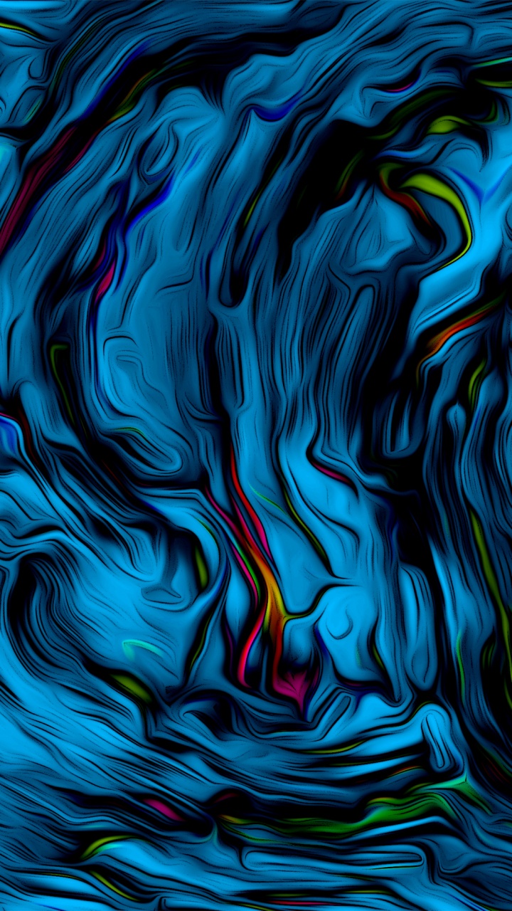 Blaue Und Grüne Abstrakte Malerei. Wallpaper in 720x1280 Resolution