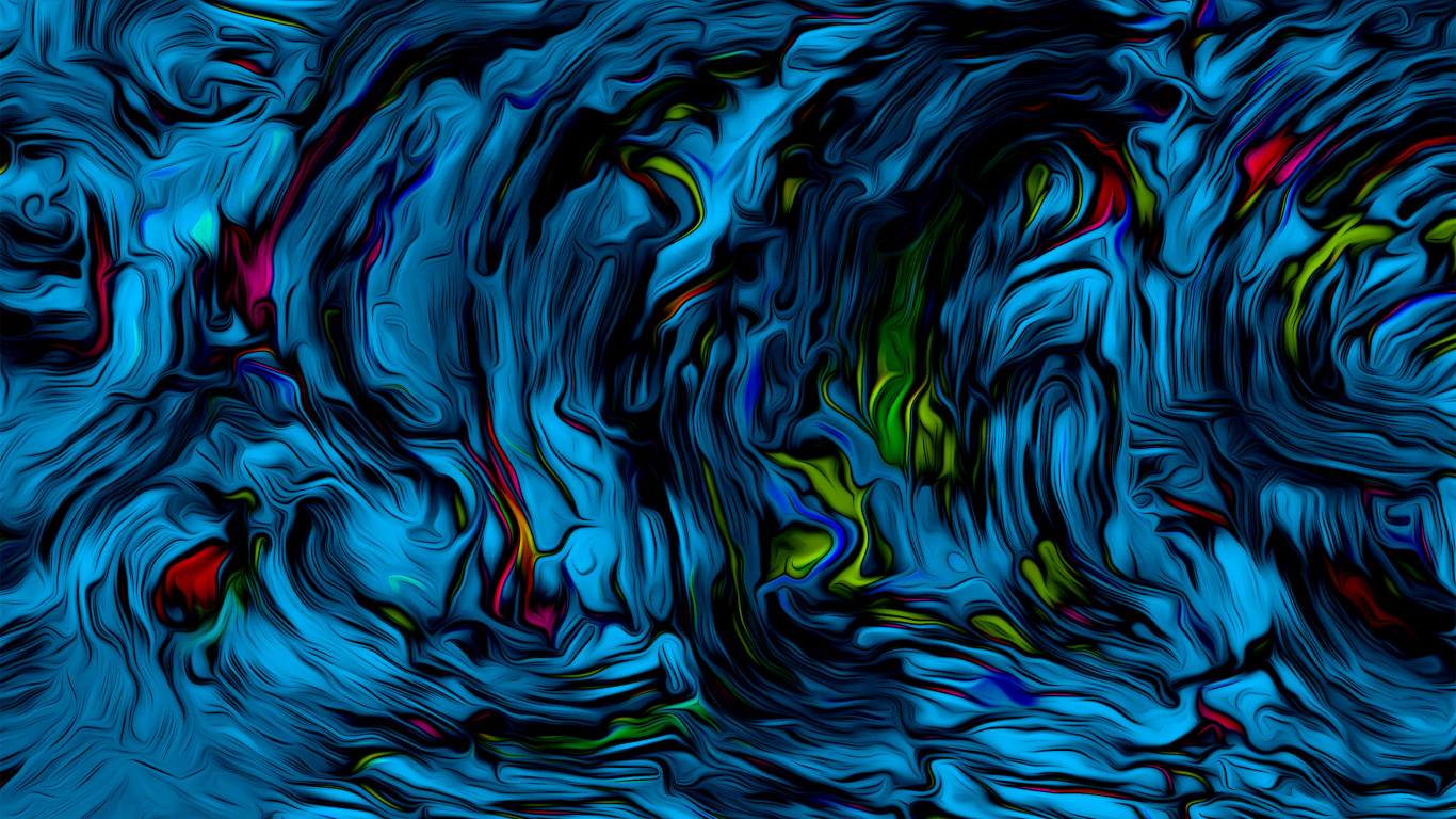 Blue and Green Abstract Painting. Wallpaper in 1366x768 Resolution