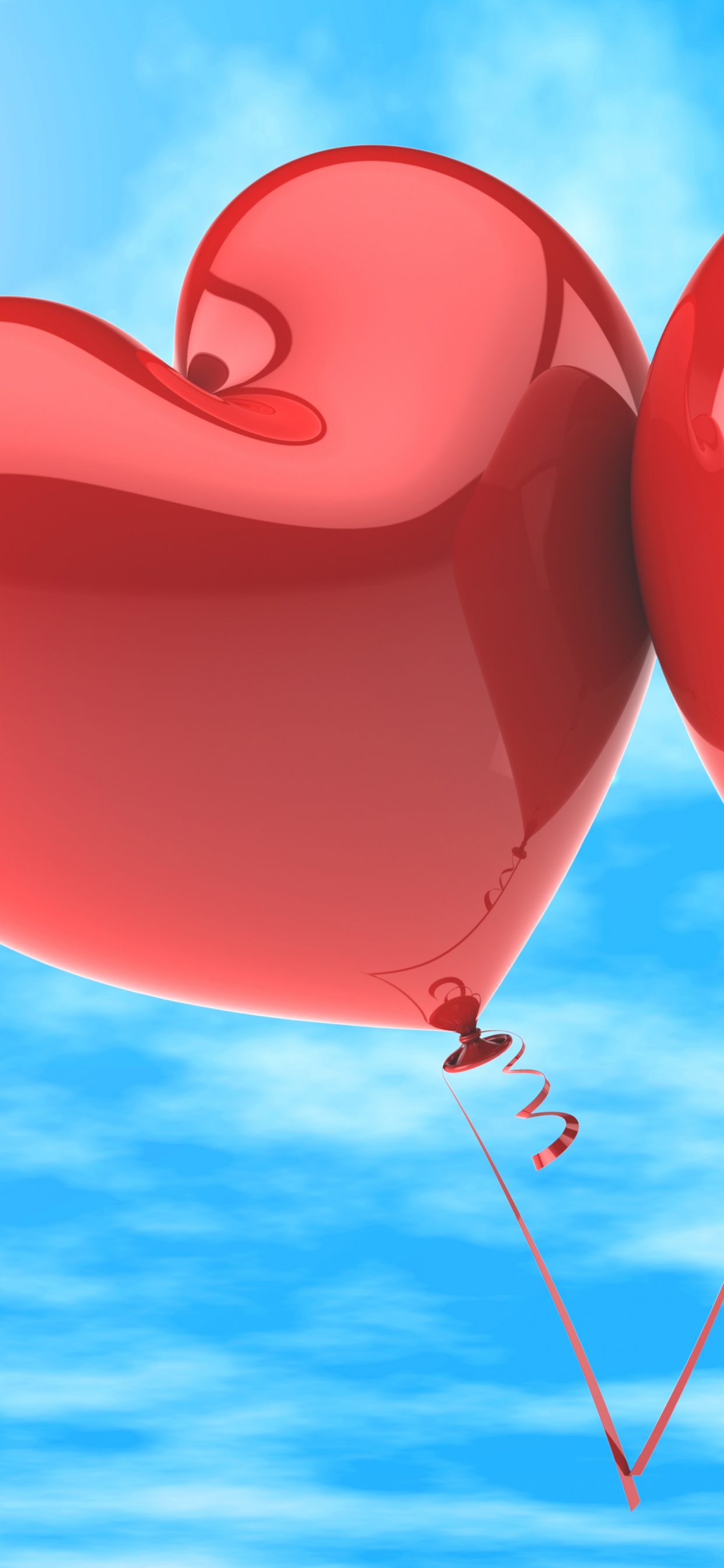 Herzen, Ballon, Liebe, Valentines Tag, Cloud. Wallpaper in 1242x2688 Resolution