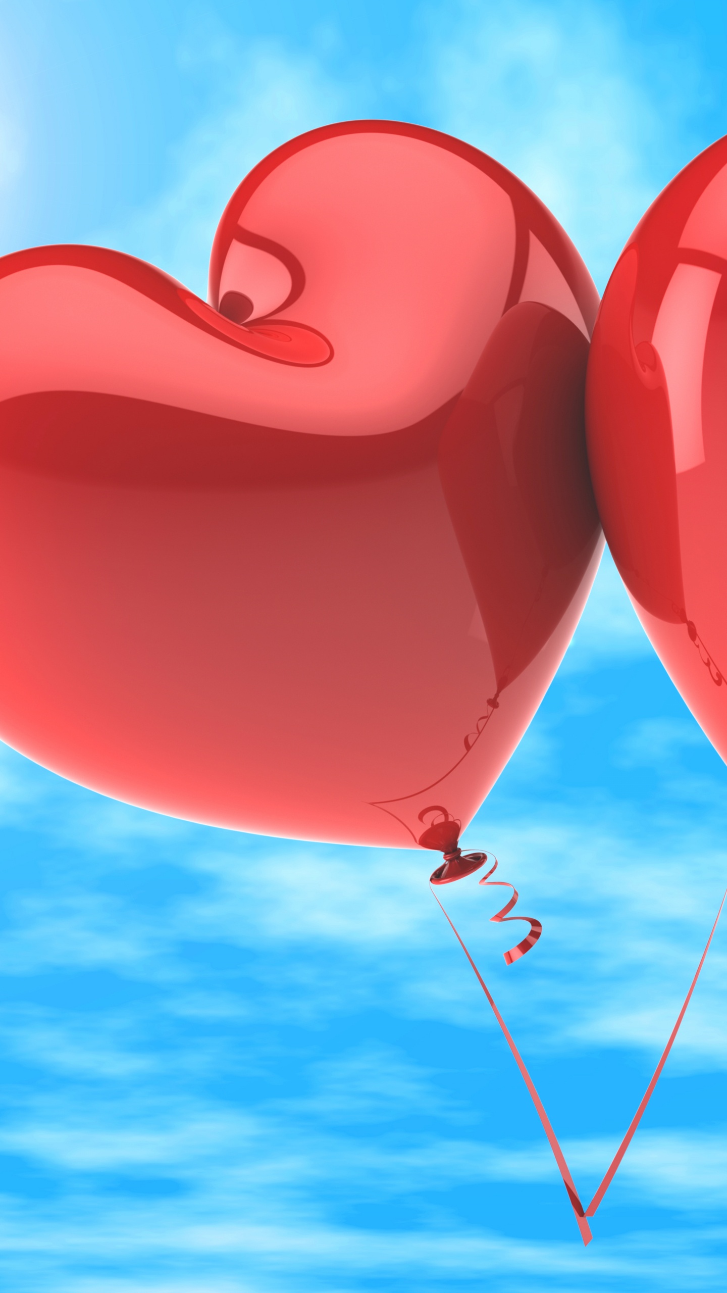 Heart, Balloon, Love, Red, Valentines Day. Wallpaper in 1440x2560 Resolution