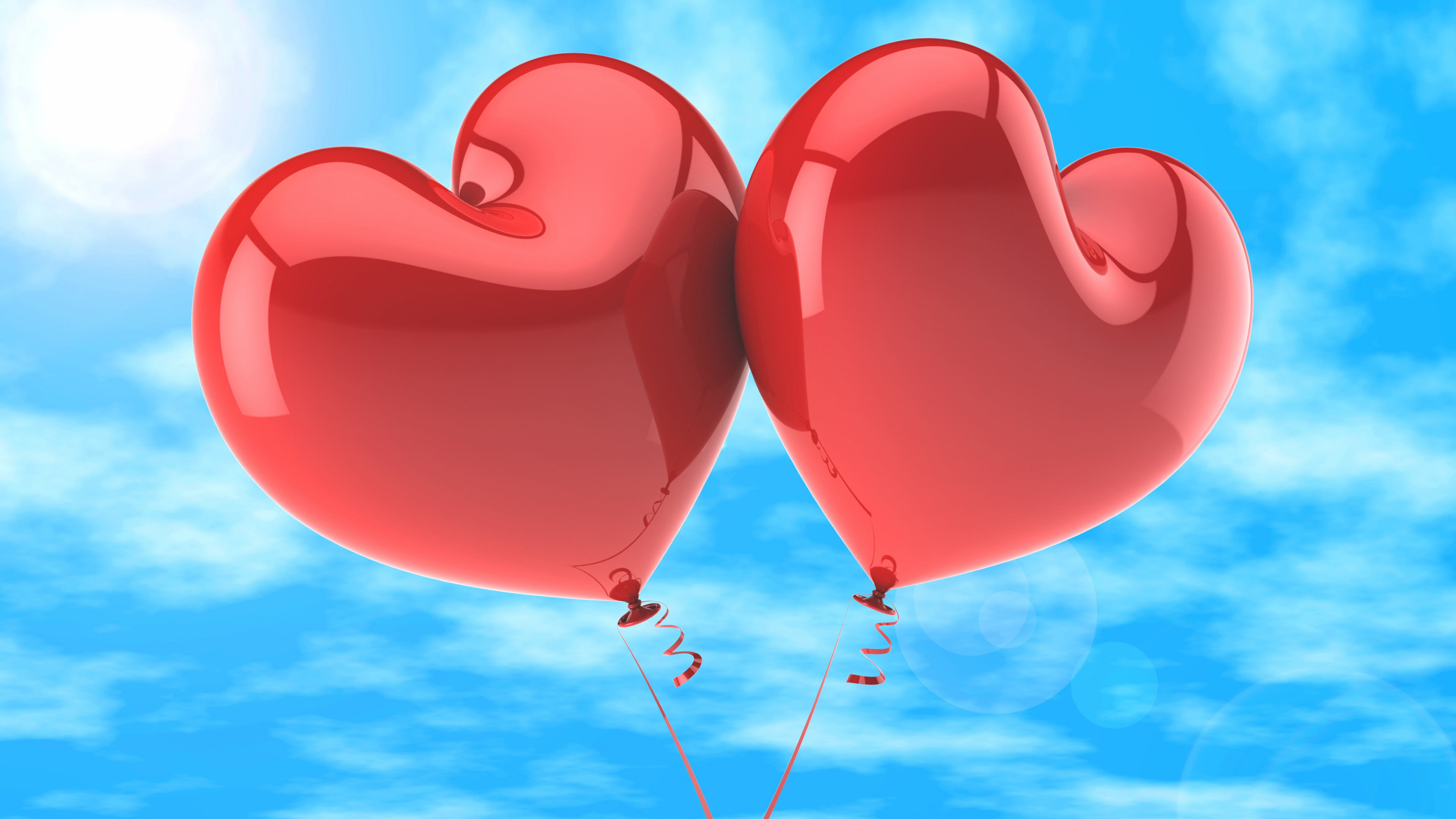 Heart, Balloon, Love, Red, Valentines Day. Wallpaper in 3840x2160 Resolution